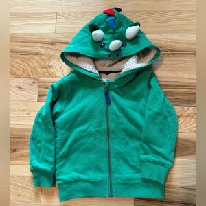 4/5y Shamrock Green Dragon Shaggy-Lined Novelty Hoodie